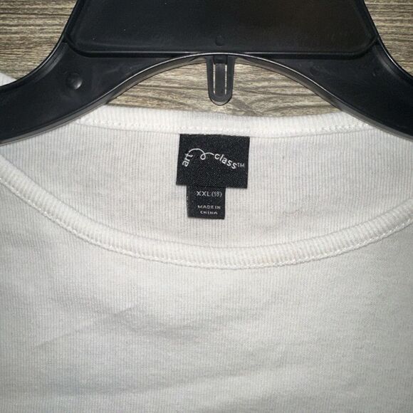 Art Class White Crop Top Long Sleeve Shirt Girls XXL 18. NWT. 3 - Picture 4 of 5
